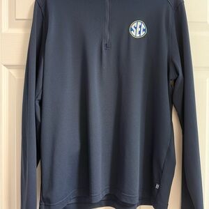Cutter & Buck Thin Navy Pullover SEC Quarter Zip Size Large